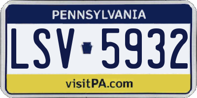PA license plate LSV5932
