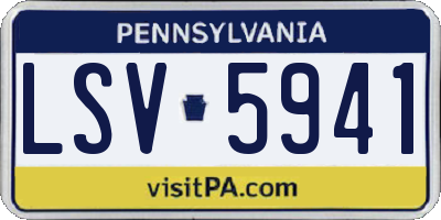 PA license plate LSV5941