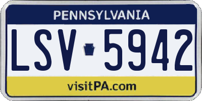 PA license plate LSV5942