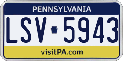 PA license plate LSV5943