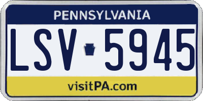 PA license plate LSV5945