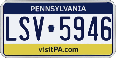 PA license plate LSV5946