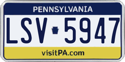 PA license plate LSV5947