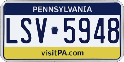 PA license plate LSV5948