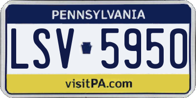 PA license plate LSV5950