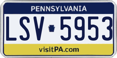 PA license plate LSV5953