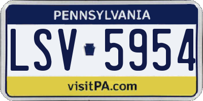 PA license plate LSV5954