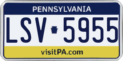 PA license plate LSV5955