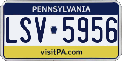 PA license plate LSV5956