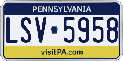 PA license plate LSV5958