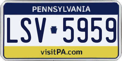 PA license plate LSV5959
