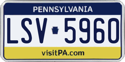 PA license plate LSV5960
