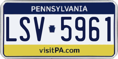 PA license plate LSV5961