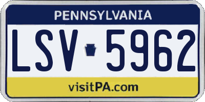 PA license plate LSV5962