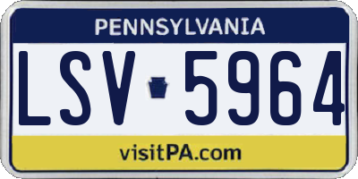 PA license plate LSV5964