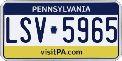 PA license plate LSV5965