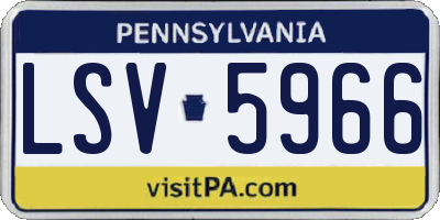 PA license plate LSV5966