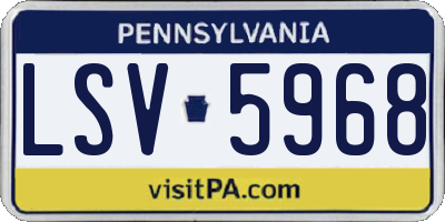 PA license plate LSV5968