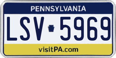 PA license plate LSV5969