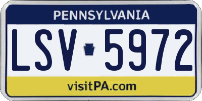 PA license plate LSV5972