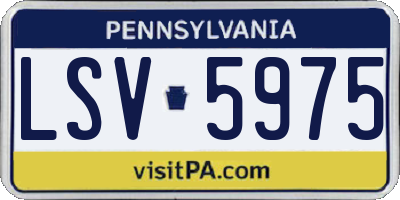 PA license plate LSV5975