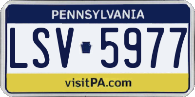 PA license plate LSV5977