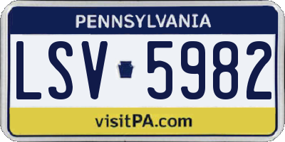 PA license plate LSV5982