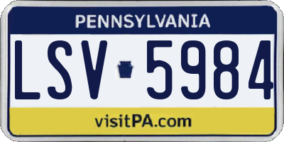 PA license plate LSV5984