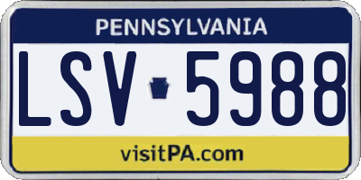 PA license plate LSV5988