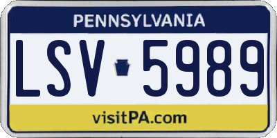 PA license plate LSV5989