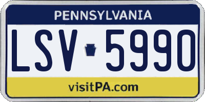 PA license plate LSV5990