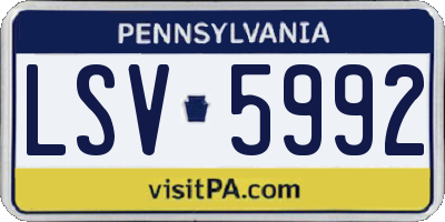 PA license plate LSV5992