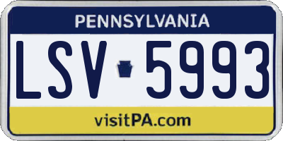 PA license plate LSV5993