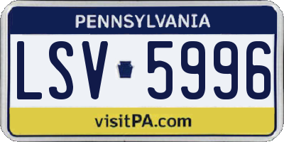 PA license plate LSV5996