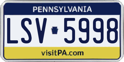 PA license plate LSV5998