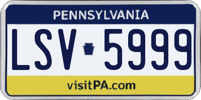PA license plate LSV5999