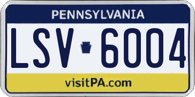 PA license plate LSV6004