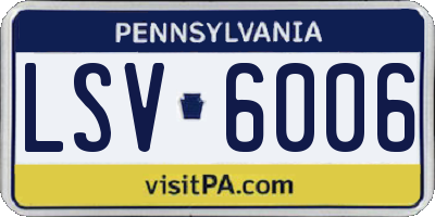 PA license plate LSV6006