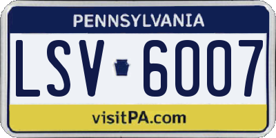 PA license plate LSV6007