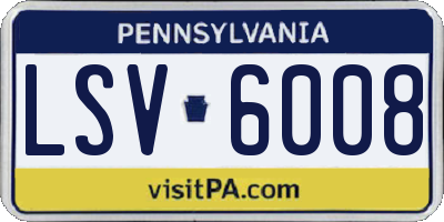 PA license plate LSV6008