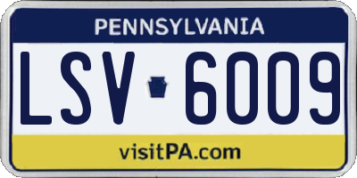 PA license plate LSV6009