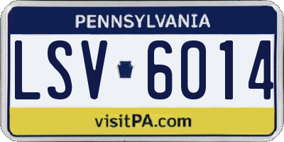PA license plate LSV6014