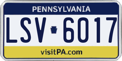 PA license plate LSV6017