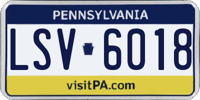 PA license plate LSV6018