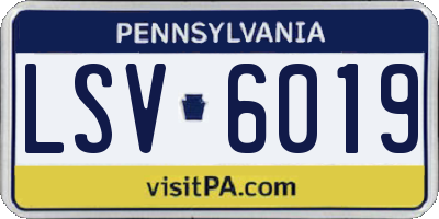 PA license plate LSV6019