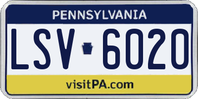 PA license plate LSV6020