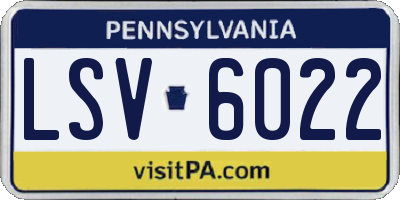 PA license plate LSV6022
