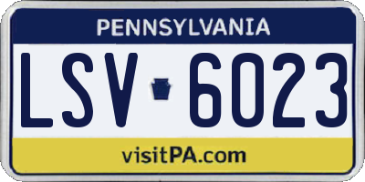 PA license plate LSV6023