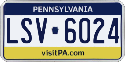 PA license plate LSV6024