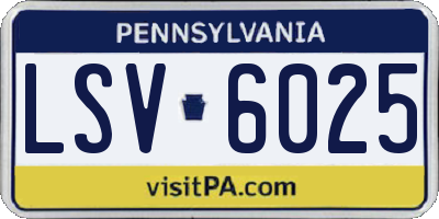PA license plate LSV6025